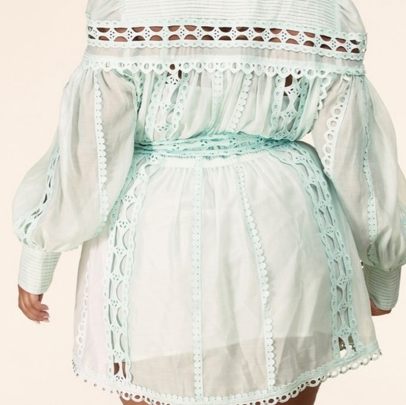 Mint Crochet detail Mini dress - Picture 5 of 5